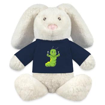 Caterpillar Cutellery Cuisine - Lapin en peluche recyclé MiniFeet® Crème - bleu marine - Devant