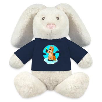 Nuages de cheval - Lapin en peluche recyclé MiniFeet® Crème - bleu marine - Devant