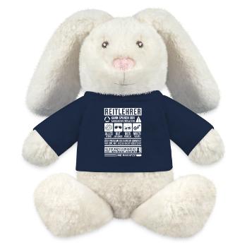 Reitlehrer Spruch lustig - MiniFeet® RecycelHase® Creme - French Navy - Vorne