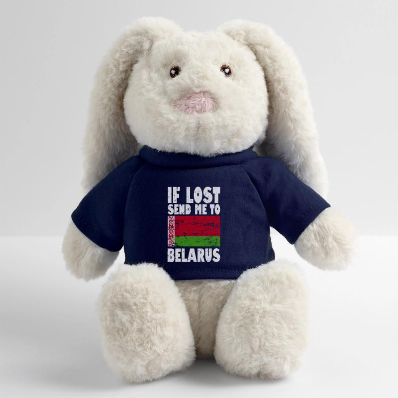 Slogan du drapeau de la Biélorussie Lapin en peluche recyclé MiniFeet® Crème