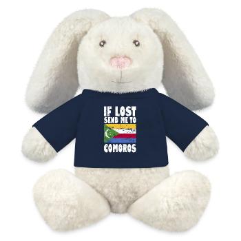 Comoro's flag saying - MiniFeet® RecycelHase® Bunny Cream - french navy - Front