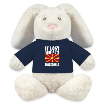 Macedonia Flag Slogan - MiniFeet® RecycelHase® Bunny Cream - french navy - Front