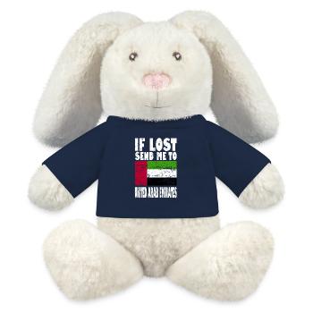 Drapeau des Émirats arabes unis - Lapin en peluche recyclé MiniFeet® Crème - bleu marine - Devant