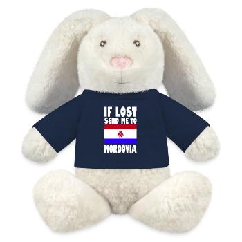 Mordovia Flag Slogan - MiniFeet® RecycelHase® Bunny Cream - french navy - Front