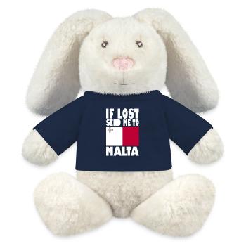 Drapeau de Malte - Lapin en peluche recyclé MiniFeet® Crème - bleu marine - Devant