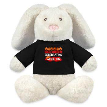 Halloween Party | Costume Ghost Gift - MiniFeet® RecycelHase® Bunny Cream - black - Front