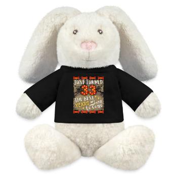 33ème anniversaire 33 ans design vintage, dicton - Lapin en peluche recyclé MiniFeet® Crème - noir - Devant