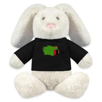 Drapeau de la Zambie Grunge Drapeau de la Zambie - Lapin en peluche recyclé MiniFeet® Crème - noir - Devant