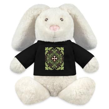 Croix de Jésus, Croix de Jésus-Christ, Croix vintage - Lapin en peluche recyclé MiniFeet® Crème - noir - Devant