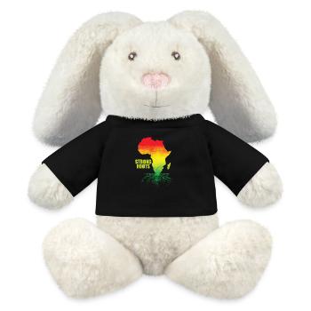 Strong Roots Land Kontinent Afrika Karte - MiniFeet® RecycelHase® Creme - Schwarz - Vorne