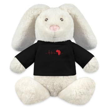 Herzschlag für Afrika Herzlinie Kontinent - MiniFeet® RecycelHase® Creme - Schwarz - Vorne