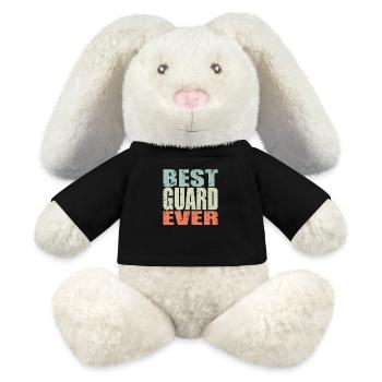 Best Security Guard ever Security Guard Gift - MiniFeet® RecycelHase® Bunny Cream - black - Front