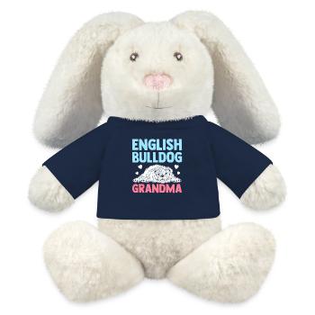Deutsch Bulldog Grandma Dog Owner Cadeau - Lapin en peluche recyclé MiniFeet® Crème - bleu marine - Devant
