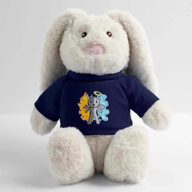 Chat Cat Breed Devon Rex - Ange et Diable Lapin en peluche recyclé MiniFeet® Crème