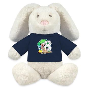 8th birthday Cute animals 8 years old - MiniFeet® RecycelHase® Bunny Cream - french navy - Front