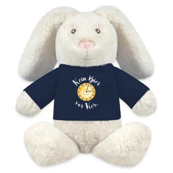 Kein Bier vor Vier! Lustiger Bierspruch - MiniFeet® RecycelHase® Creme - French Navy - Vorne