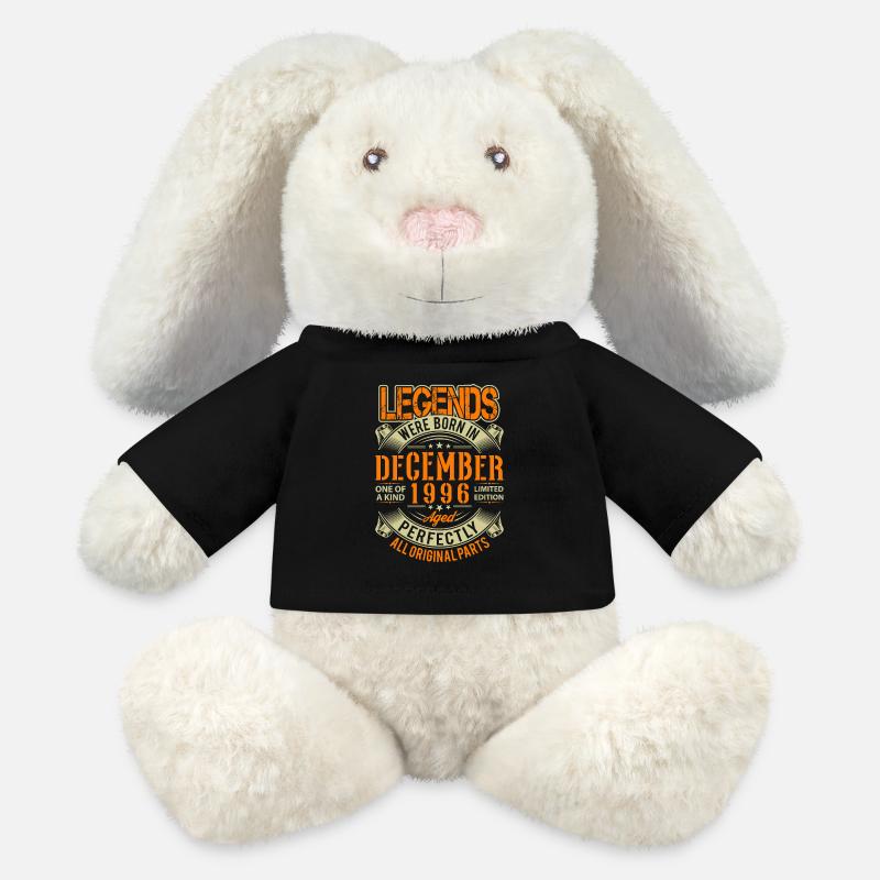 1996 Dezember Geburtstag Legende - MiniFeet® RecycelHase® Creme - Schwarz