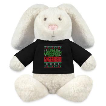 Librarian Christmas Saying - MiniFeet® RecycelHase® Bunny Cream - black - Front