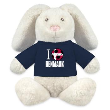 Danemark Football - Lapin en peluche recyclé MiniFeet® Crème - bleu marine - Devant