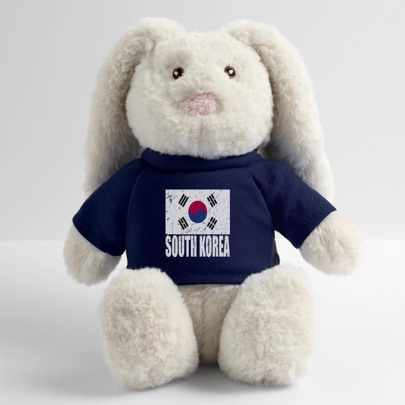 Drapeau de la Corée du Sud Lapin en peluche recyclé MiniFeet® Crème