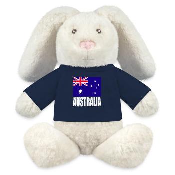 Drapeau de l’Australie - Lapin en peluche recyclé MiniFeet® Crème - bleu marine - Devant