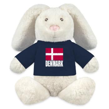 Drapeau du Danemark - Lapin en peluche recyclé MiniFeet® Crème - bleu marine - Devant
