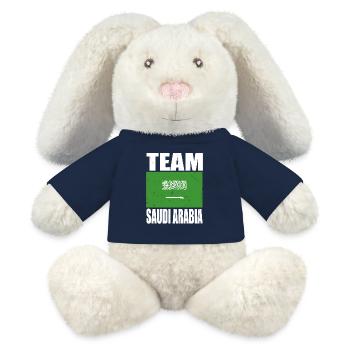 Team Saudi-arabien Fußball - MiniFeet® RecycelHase® Creme - French Navy - Vorne