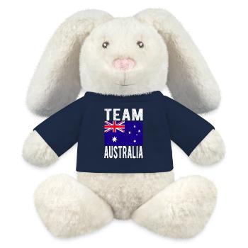 Drapeau de l’Australie - Lapin en peluche recyclé MiniFeet® Crème - bleu marine - Devant