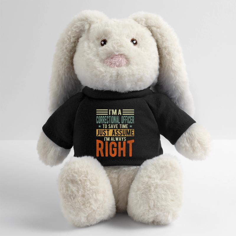 Agent d’application de la loi Lapin en peluche recyclé MiniFeet® Crème