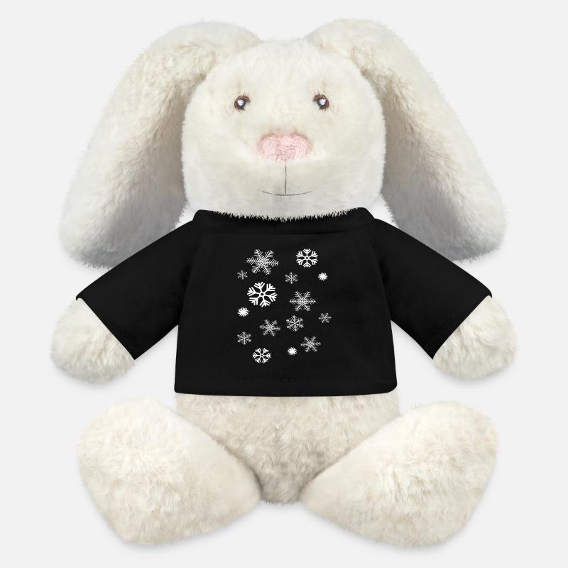 Schneeflocken - MiniFeet® RecycelHase® Creme - Schwarz
