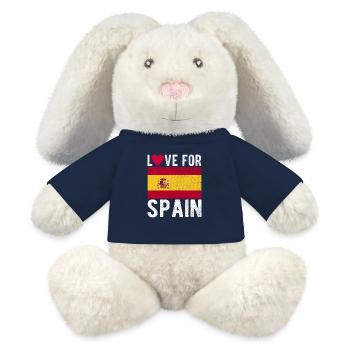 Drapeau de l’Espagne - Lapin en peluche recyclé MiniFeet® Crème - bleu marine - Devant
