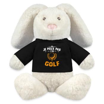 Je Peux Pas J'ai Golf Cadeau Pour Joueur De Golf - Lapin en peluche recyclé MiniFeet® Crème - noir - Devant