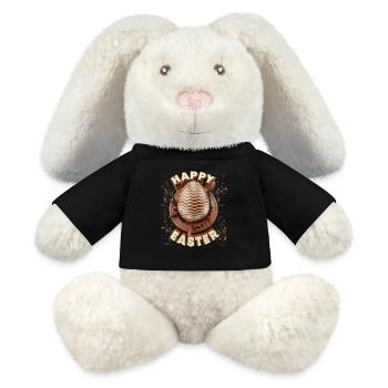 Pâques, oeuf de Pâques en chocolat, joyeuse pâques - Lapin en peluche recyclé MiniFeet® Crème - noir - Devant