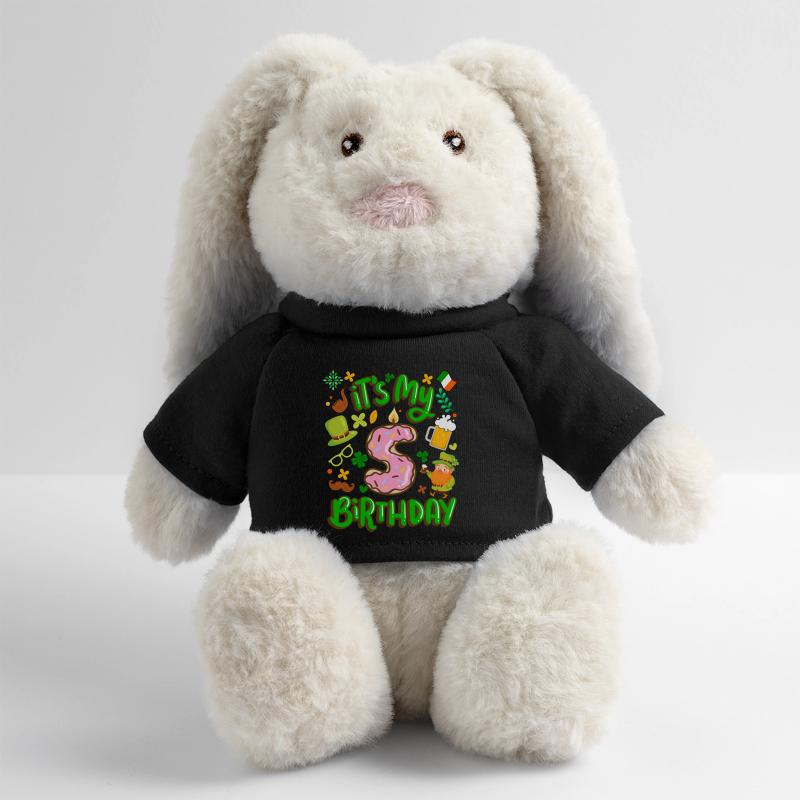 C’est mon beignet de vacances de 5 ans. Lapin en peluche recyclé MiniFeet® Crème