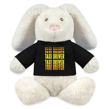 Design de chauffeur de taxi - Lapin en peluche recyclé MiniFeet® Crème - noir - Devant