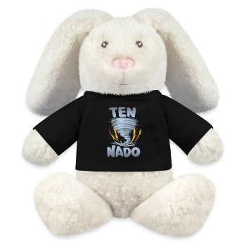 Ten-nado Warnung 10. Geburtstag | Tornado - MiniFeet® RecycelHase® Creme - Schwarz - Vorne
