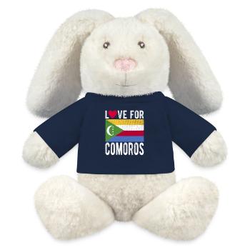 Komoros Souvenir - Lapin en peluche recyclé MiniFeet® Crème - bleu marine - Devant
