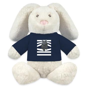 Niedliche Katze Schleicht Sich Raus Tierhalter - MiniFeet® RecycelHase® Creme - French Navy - Vorne