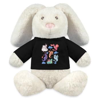 Flug Der Drachen Niedliche Elementare Mythische - MiniFeet® RecycelHase® Creme - Schwarz - Vorne