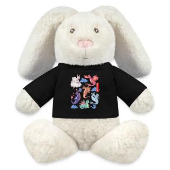 Flug Der Drachen Niedliche Elementare Mythische - MiniFeet® RecycelHase® Creme - Schwarz - Vorne