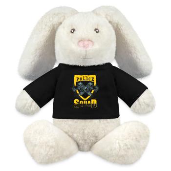 Commandement de la police - Lapin en peluche recyclé MiniFeet® Crème - noir - Devant