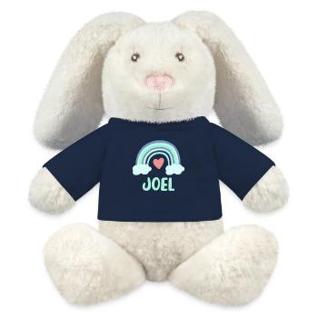 Joel Nom Rainbow Baby - Lapin en peluche recyclé MiniFeet® Crème - bleu marine - Devant