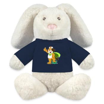 Dog Doctor - Lapin en peluche recyclé MiniFeet® Crème - bleu marine - Devant