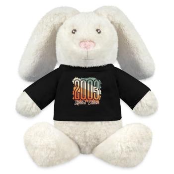2003 Année de naissance 20e anniversaire Année de construction millésime - Lapin en peluche recyclé MiniFeet® Crème - noir - Devant
