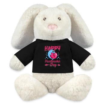 Happy Heartbreaker Day Valentine's Day Dolphin Meme - MiniFeet® RecycelHase® Bunny Cream - black - Front
