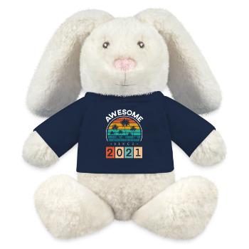 2021 Geboren Geburtstag Geburtsjahr Vintage - MiniFeet® RecycelHase® Creme - French Navy - Vorne