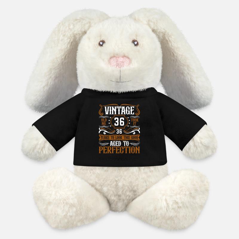 36. Geburtstag Vintage Retro - MiniFeet® RecycelHase® Creme - Schwarz