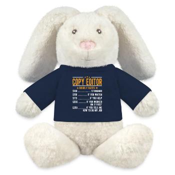 Rédacteur Salaire horaire - Lapin en peluche recyclé MiniFeet® Crème - bleu marine - Devant