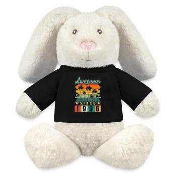 1996 Born Birthday Year of birth vintage - MiniFeet® RecycelHase® Bunny Cream - black - Front