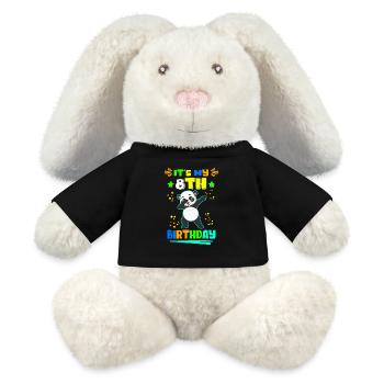 8ème anniversaire 8 ans | Idée cadeau Cadeau - Lapin en peluche recyclé MiniFeet® Crème - noir - Devant